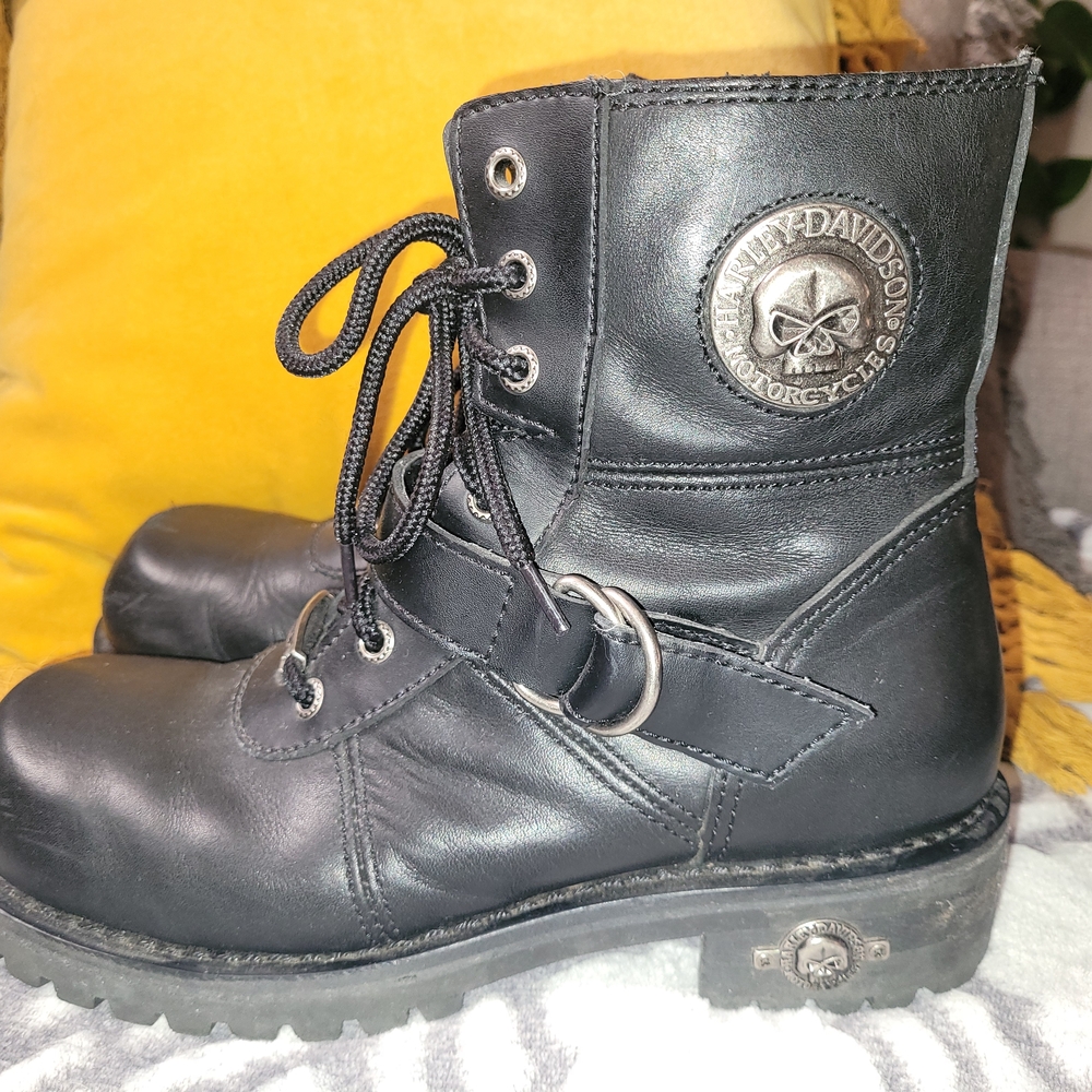 ***SOLD*** Harley-Davidson Black Leather Ankle Boots